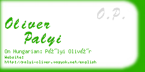 oliver palyi business card